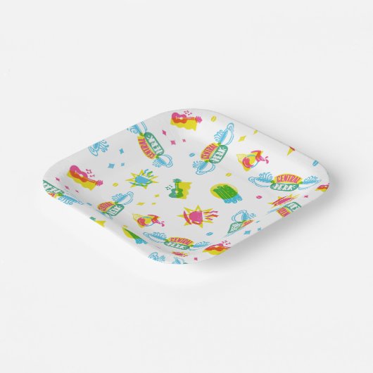 Assiettes En Carton AMIS™ | Central Perk Neon Motif (Angulaire)
