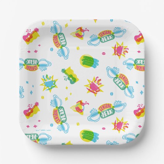 Assiettes En Carton AMIS™ | Central Perk Neon Motif (Recto)