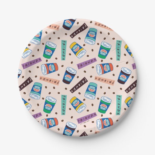 Assiettes En Carton AMIS™ | Central Perk Vibrant Motif café (Devant)