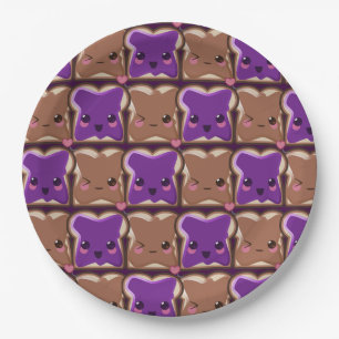 Assiettes En Carton Amis de beurre et de gelée d'arachide de Kawaii