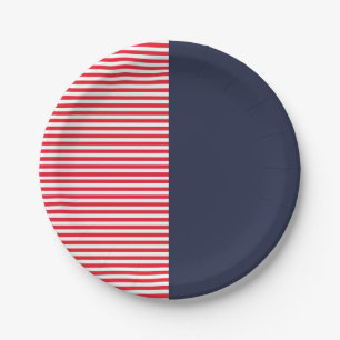 Assiettes En Carton Amis de la famille amusants Rouge Blanc & Bleu Cél