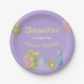 Assiettes En Carton Amis Funny Monstres anniversaire (Devant)