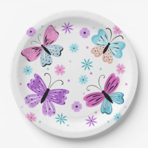 Assiettes En Carton Amis Papillons