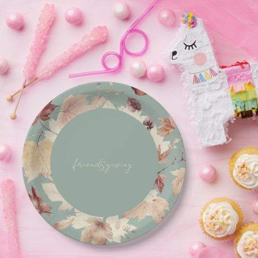 Assiettes En Carton Amitié Feuilles Automne Sauvage Thanksgiving (Fête)