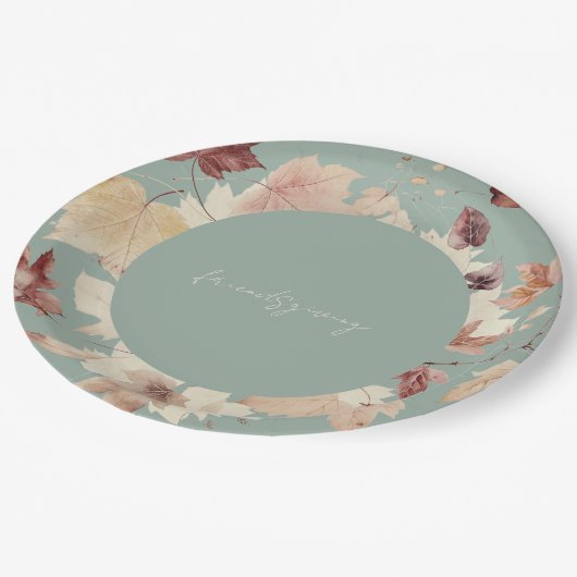 Assiettes En Carton Amitié Feuilles Automne Sauvage Thanksgiving (Angle)