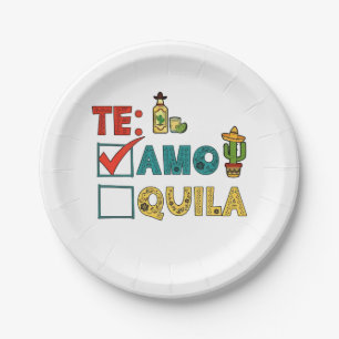 Assiettes En Carton Amo Tequila Cinco De Mayo Drôle