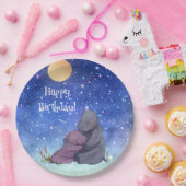 Assiettes En Carton Amour, Baby Hippo et sa mère, (Fête)