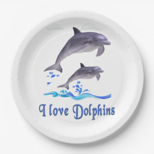 Assiettes En Carton Amour de dauphin