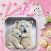 Assiettes En Carton Amour de l'ours polaire arctique (Fête)