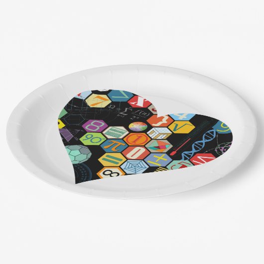 Assiettes En Carton amour de maths (Angle)