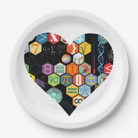 Assiettes En Carton amour de maths (Devant)