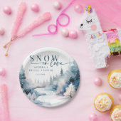 Assiettes En Carton Amour de neige | Forêt hivernale (Fête)