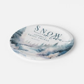 Assiettes En Carton Amour de neige | Forêt hivernale (Angle)