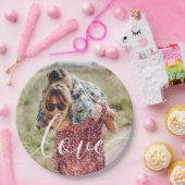 Assiettes En Carton Amour de script photo personnalisé (Fête)