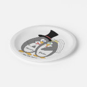Assiettes En Carton Amour des pingouins (Angle)