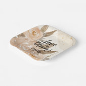 Assiettes En Carton Amour en fleur de chair rustique en fleurs (Angulaire)