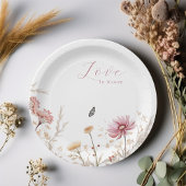 Assiettes En Carton Amour en fleur Douche nuptiale