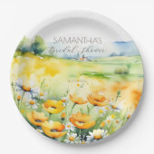 Assiettes En Carton Amour en fleurs printemps fleur nuptiale douche (Devant)