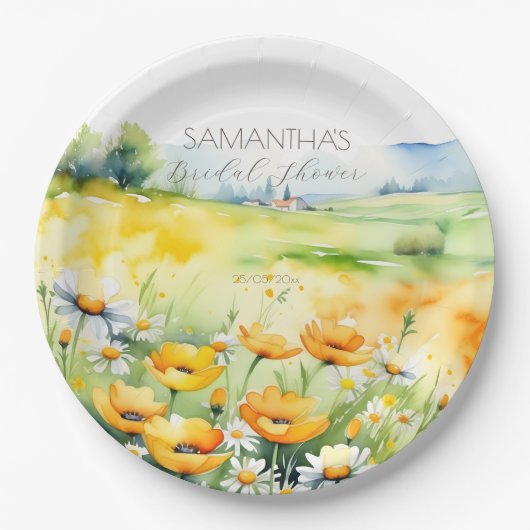 Assiettes En Carton Amour en fleurs printemps fleur nuptiale douche (Devant)