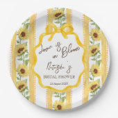 Assiettes En Carton Amour en fleurs tournesols nuptiale douche monogra (Devant)