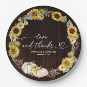 Assiettes En Carton Amour Et Merci Mariage Citrouille Sunflower (Devant)