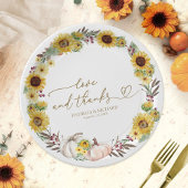Assiettes En Carton Amour Et Merci Mariage Citrouille Sunflower