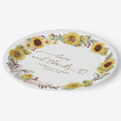 Assiettes En Carton Amour Et Merci Mariage Citrouille Sunflower (Angle)