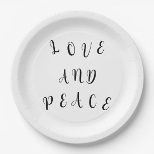 Assiettes En Carton Amour Et Paix