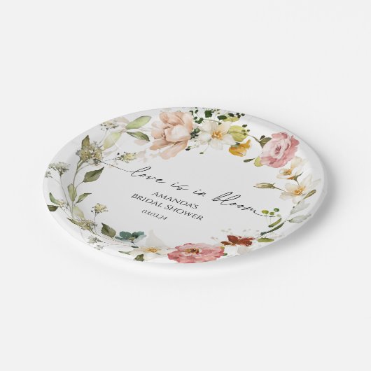 Assiettes En Carton Amour fleur sauvage en fleur (Angle)