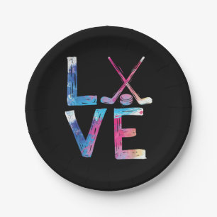 Assiettes En Carton Amour Hockey sur glace filles Dons de hockey femme