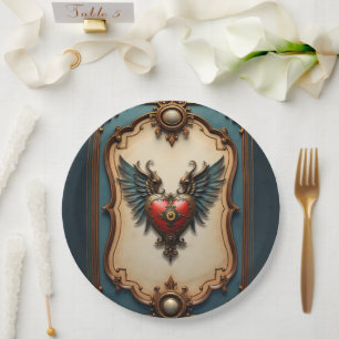 Assiettes En Carton Amour intemporel, élégance surréaliste dans le sty