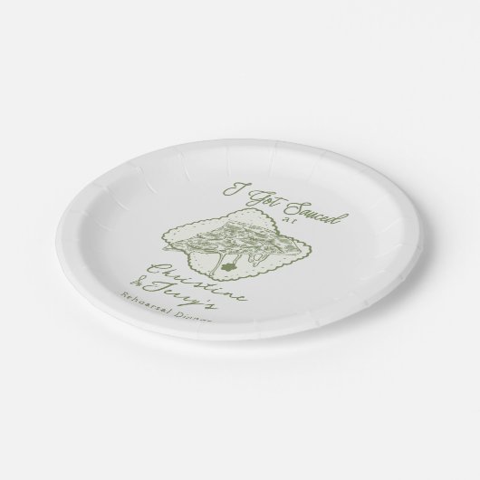 Assiettes En Carton Amour & Pizza | Dîner de répétition décontracté (Angle)