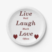 Assiettes En Carton Amour riant en direct (Devant)