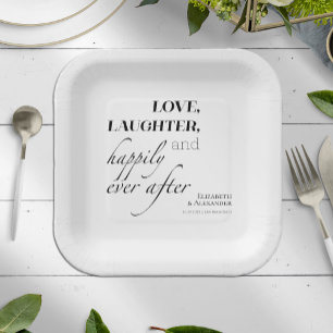 Assiettes En Carton Amour, rire et bonheur toujours après Mariage