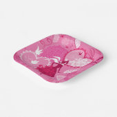 Assiettes En Carton Amour romantique Silhouette Motif Coeurs roses (Angulaire)