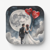 Assiettes En Carton Amour romantique sur Cloud Neuf Mariage Fairytale (Recto)