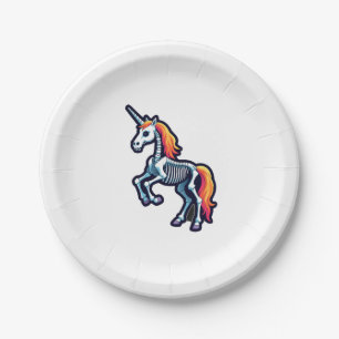 Assiettes En Carton Amoureux de licorne squelette drôle Costume Hallow