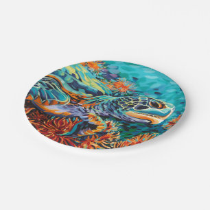 Assiettes En Carton Amoureux de mer I
