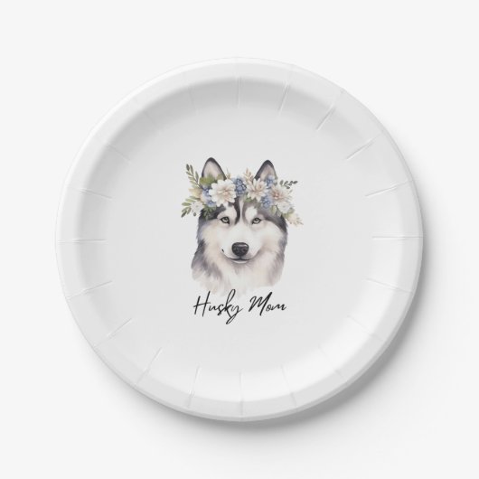 Assiettes En Carton Amoureux des chiens sibérien Husky (Devant)