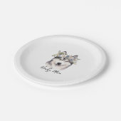 Assiettes En Carton Amoureux des chiens sibérien Husky (Angle)