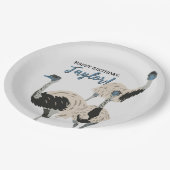Assiettes En Carton Amoureux des oiseaux Emus Party personnalisée (Angle)