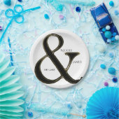Assiettes En Carton Ampersand Noir & Or Chic Mariage Réception (Fête)