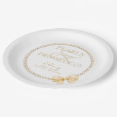 Assiettes En Carton Ampersand White Pearls Prosecco Bow Fête des marié (Angle)