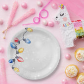 Assiettes En Carton Ampoules de Noël, Lumières à cordes, Vacances (Fête)