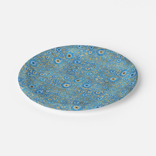 Assiettes En Carton Amulette en verre bleue grecque d'oeil mauvais (Angle)