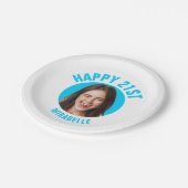Assiettes En Carton Amusant 21e anniversaire CUSTOM TEXTE Photo Turquo (Angle)