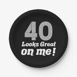 Assiettes En Carton Amusant 40e anniversaire pour elle