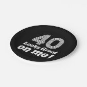 Assiettes En Carton Amusant 40e anniversaire pour elle (Angle)