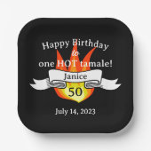 Assiettes En Carton Amusant 50e anniversaire "Hot Tamale" Funny Person (Recto)