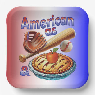 Assiettes En Carton Amusant américain comme Baseball & Pomme Pie